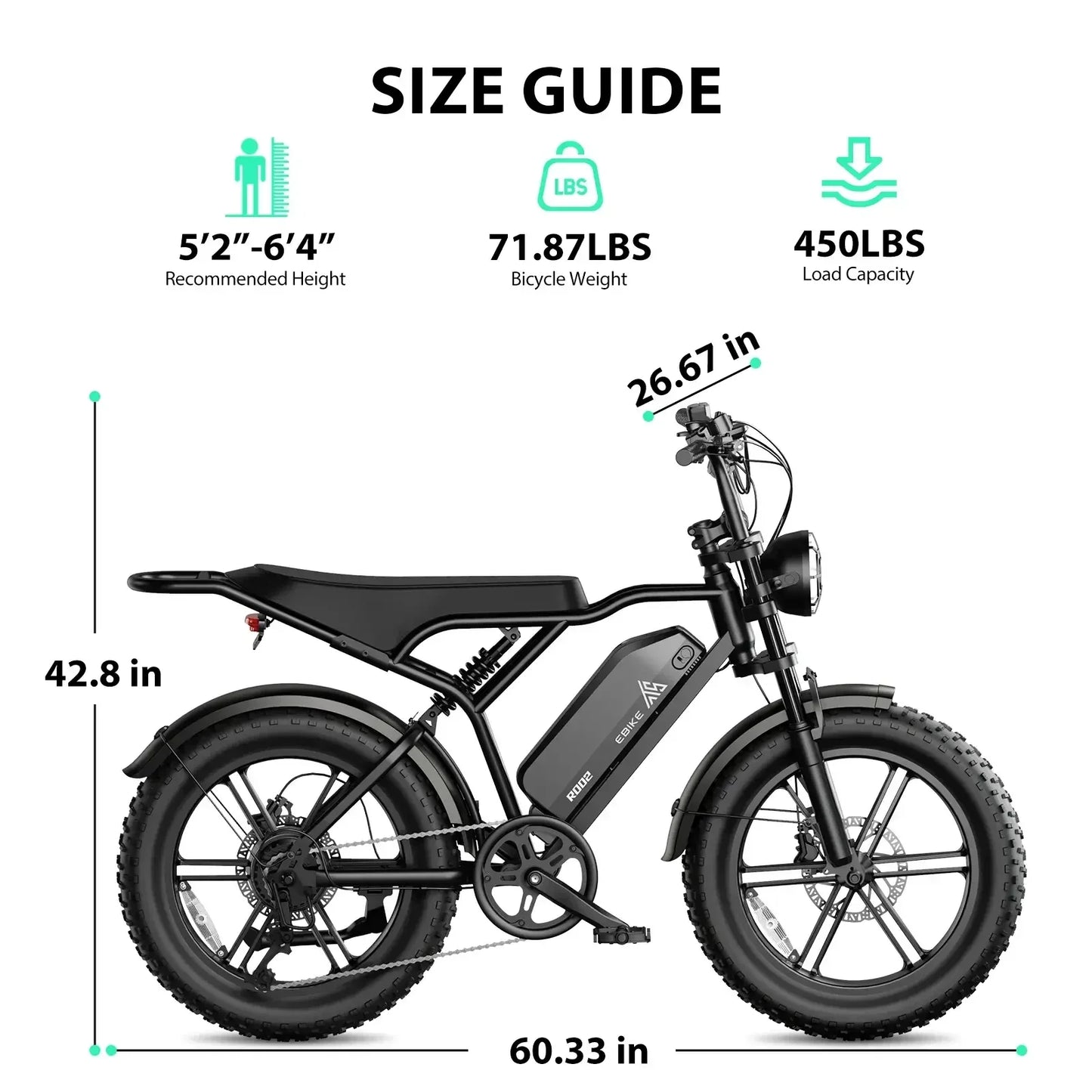 TST R002 20'' 1500W Full Suspension Moped-style Electric Bike