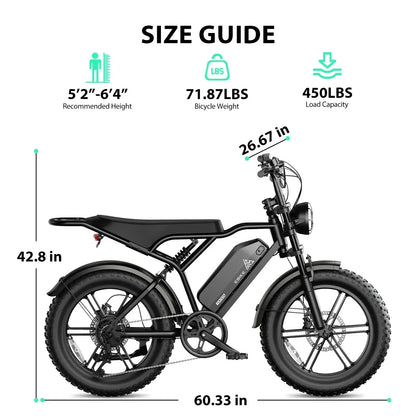 TST R002 20'' 1500W Full Suspension Moped-style Electric Bike