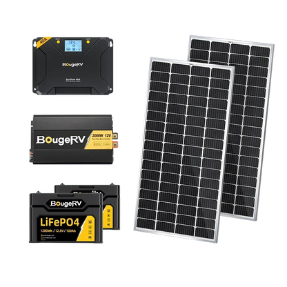 BougeRV 12V 400 Watt Rigid Solar Kit Upgraded Version