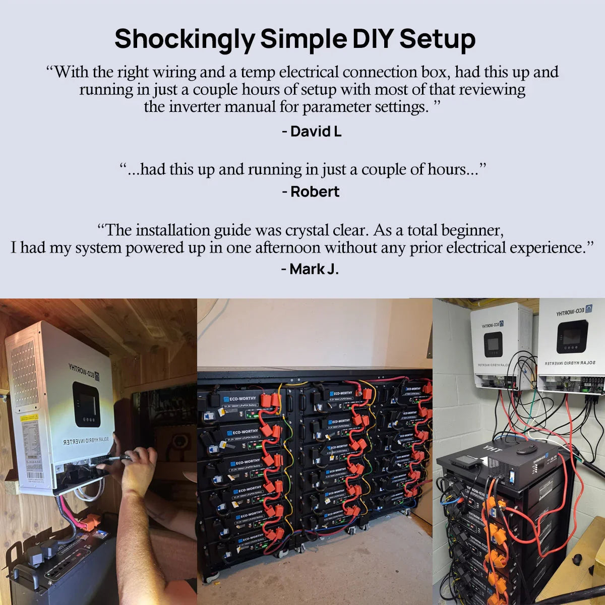 ECO-WORTHY 20.48KWh/30.72KWh Home Backup Power With 48V 100Ah LiFePO4 And 10000W 48V Off-Grid Inverter