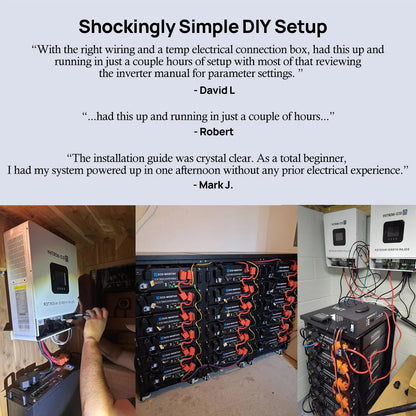 ECO-WORTHY 20.48KWh/30.72KWh Home Backup Power With 48V 100Ah LiFePO4 And 10000W 48V Off-Grid Inverter