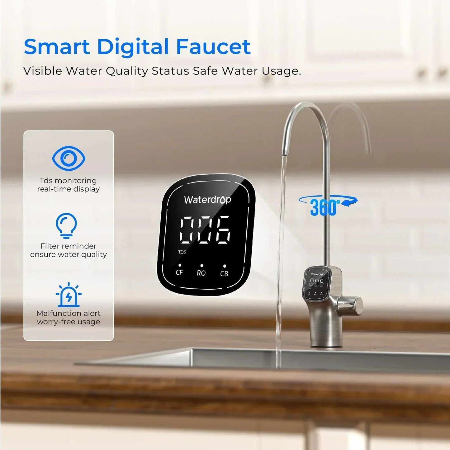 Waterdrop G3P800 Tankless RO System with UV Sterilizing Light