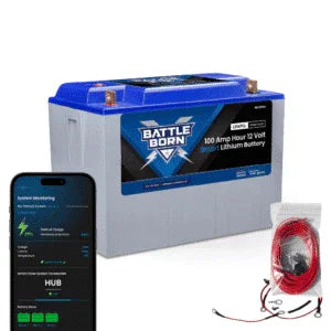 Battle Born 100Ah 12V GC2 Smart Heated LiFePO4 Deep Cycle Battery Kit