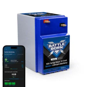 Battle Born 100Ah 12V GC2 Smart Heated LiFePO4 Deep Cycle Battery Kit