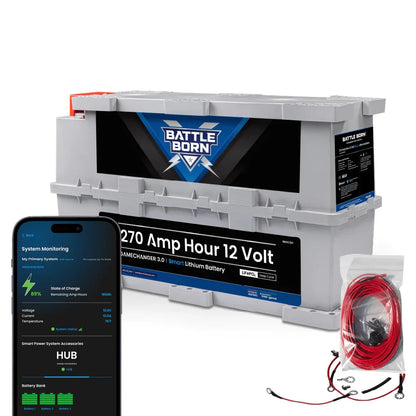 Battle Born 270Ah 12V GC3 Smart Heated LiFePO4 Deep Cycle Battery Kit