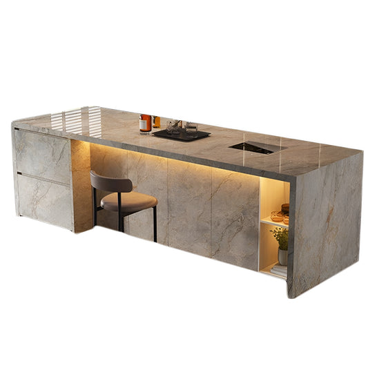 LumiStone HaloEdge Indoor Kitchen Island