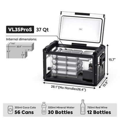 ICECO VL35ProS 37QT Single Zone Portable Fridge Freezer