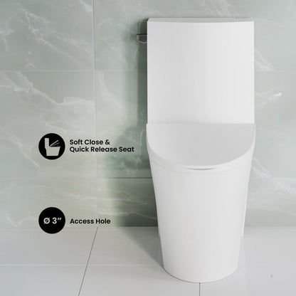 Swiss Madison St. Tropez One-Piece 10" Rough-in 1.28 GPF Left Flush Elongated Toilet in Glossy White (6 - Pack)