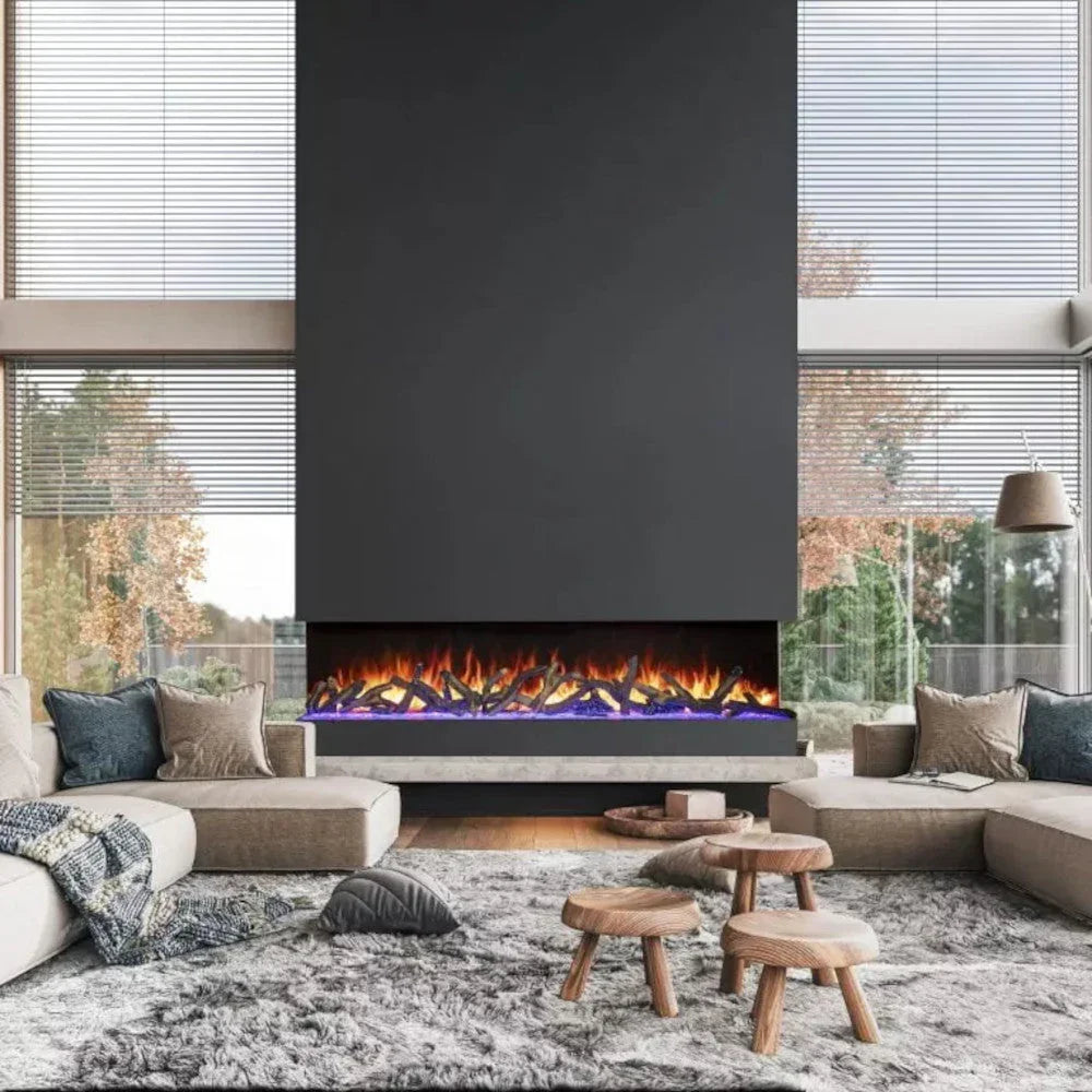 Amantii Tru View Bespoke 75" 3-Sided Built-in Electric Fireplace | TRV-75 BESPOKE