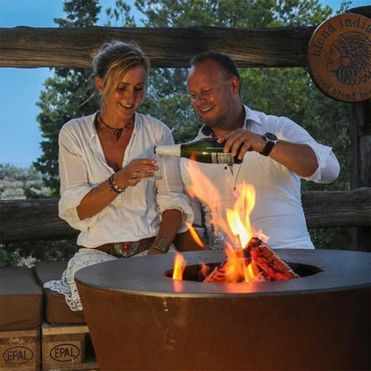 Arteflame One Series 40″ — XXL Flat-Top Charcoal Grill & Fire Bowl (Single-Piece CORTEN Body)