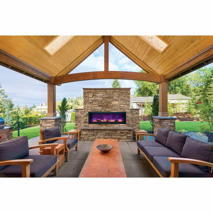 Amantii Panorama BI-40-DEEP-OD Deep 40 Inch linear Indoor or Outdoor Electric Fireplace