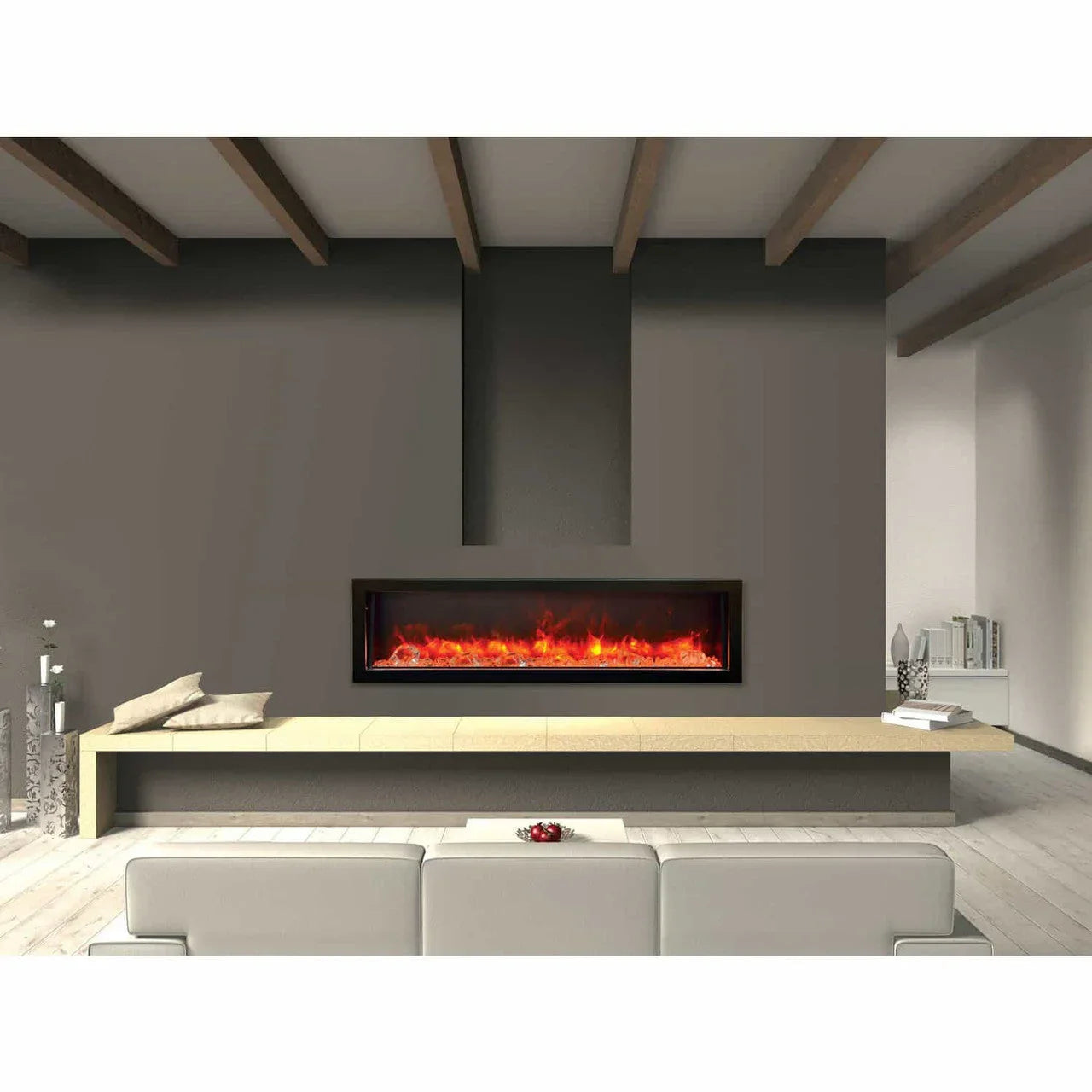 Amantii Panorama BI-60-DEEP-OD Deep 60 Inch linear Indoor or Outdoor Electric Fireplace