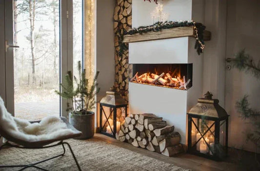 Amantii 55 Inch Tru View Bespoke Built-In Indoor / Outdoor 3 Sided Electric Fireplace