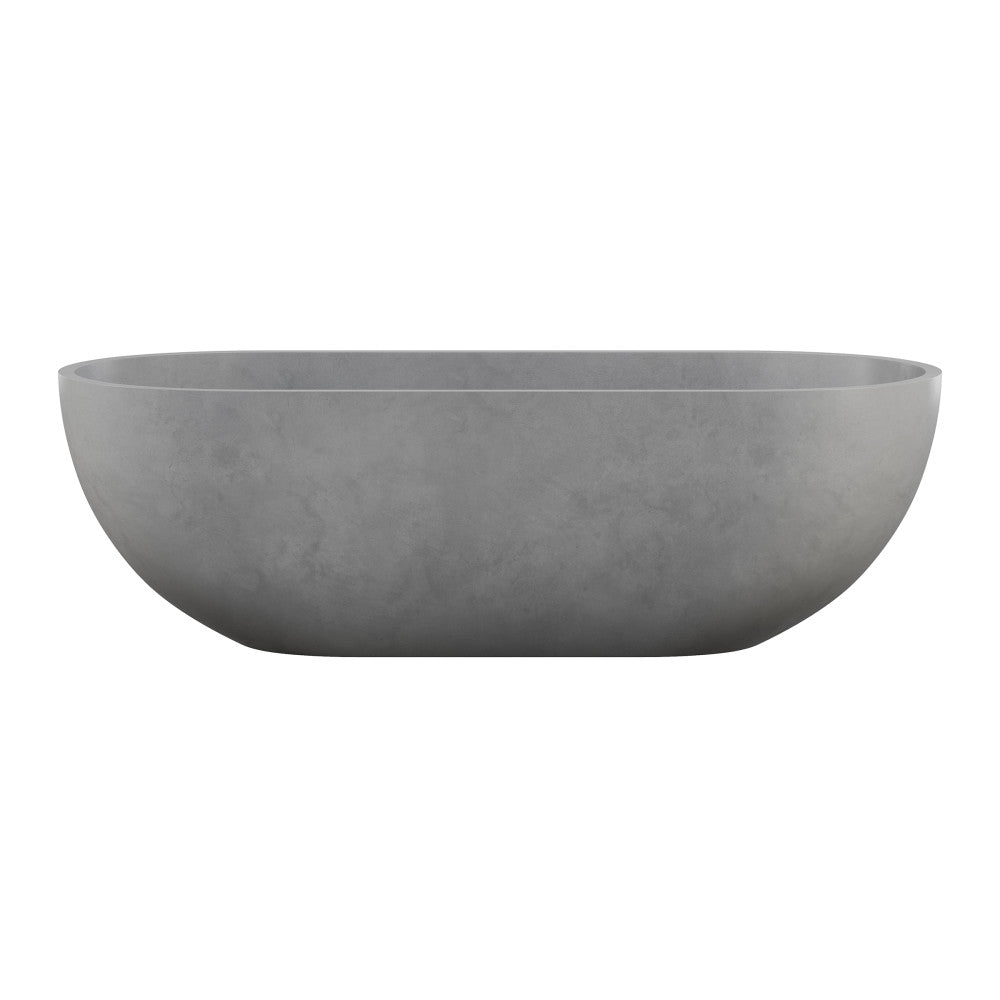 Swiss Madison Claire 60" Freestanding Concrete Bathtub in Gray, Drain Included
