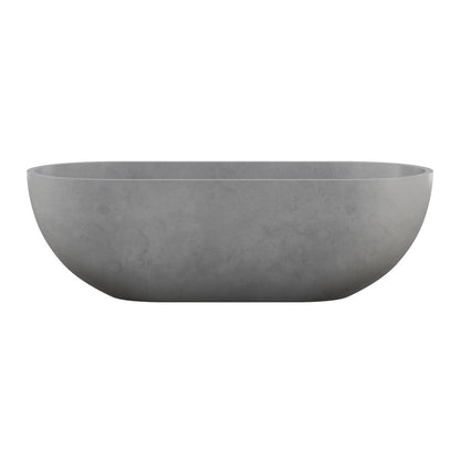 Swiss Madison Claire 60" Freestanding Concrete Bathtub in Gray, Drain Included