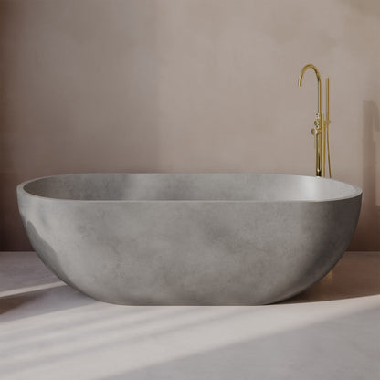 Swiss Madison Claire 60" Freestanding Concrete Bathtub in Gray, Drain Included