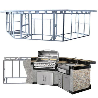 Cal Flame Laguna Q Platinum Series 3-Piece BBQ Island - GPV-3100