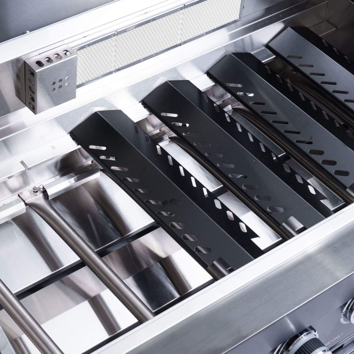 Castelle Flame Premium Black Stainless Steel 6-Burner Gas Grill Kitchen Island With Rotisserie Kit (SAK82641)