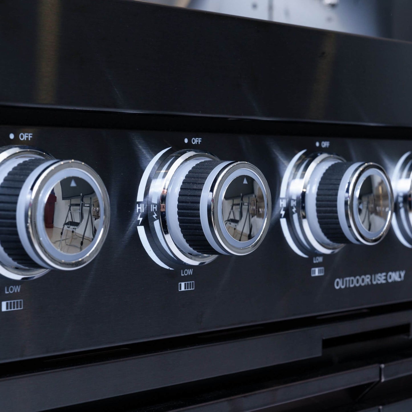 Castelle Flame Premium Black Stainless Steel 6-Burner Gas Grill Kitchen Island With Rotisserie Kit (SAK82641)