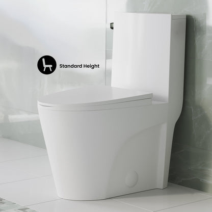 Swiss Madison St. Tropez One-Piece 10" Rough-in 1.28 GPF Left Flush Elongated Toilet in Glossy White (6 - Pack)