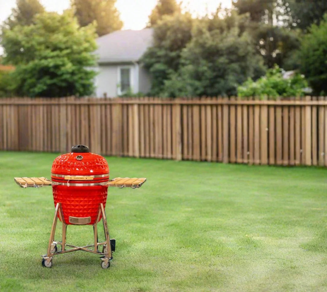 ComfortBilt Coals 26" Ceramic Kamado Grill - Red Diamond Pattern