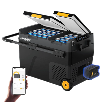 BougeRV CRD2 Dual Zone Solar Battery Portable Fridge Kit