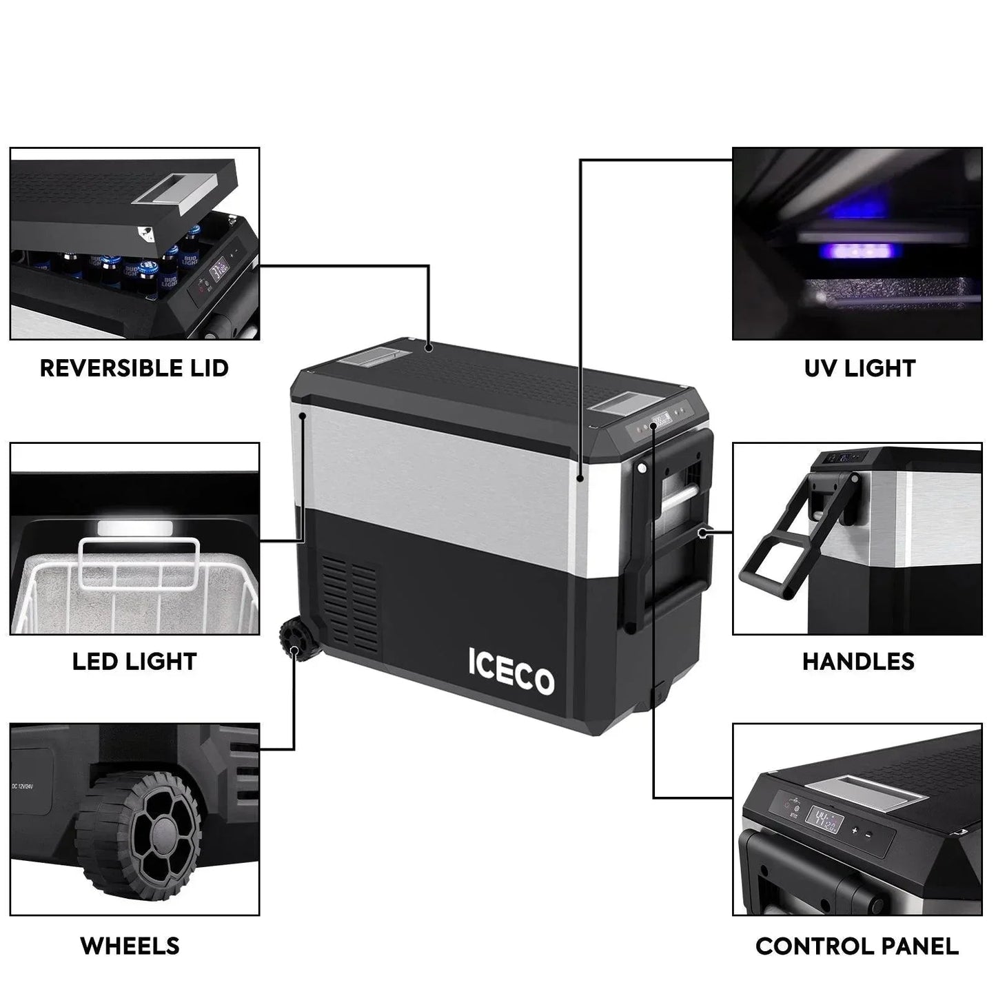 ICECO JP Pro Series 40/50L Wheeled Portable Freezer Car Fridge With Cover