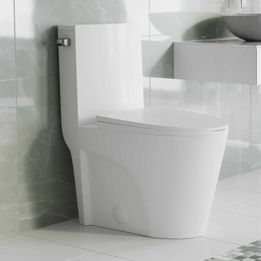 Swiss Madison St. Tropez One-Piece Elongated Toilet Side Flush 1.28 gpf (6 - Pack)