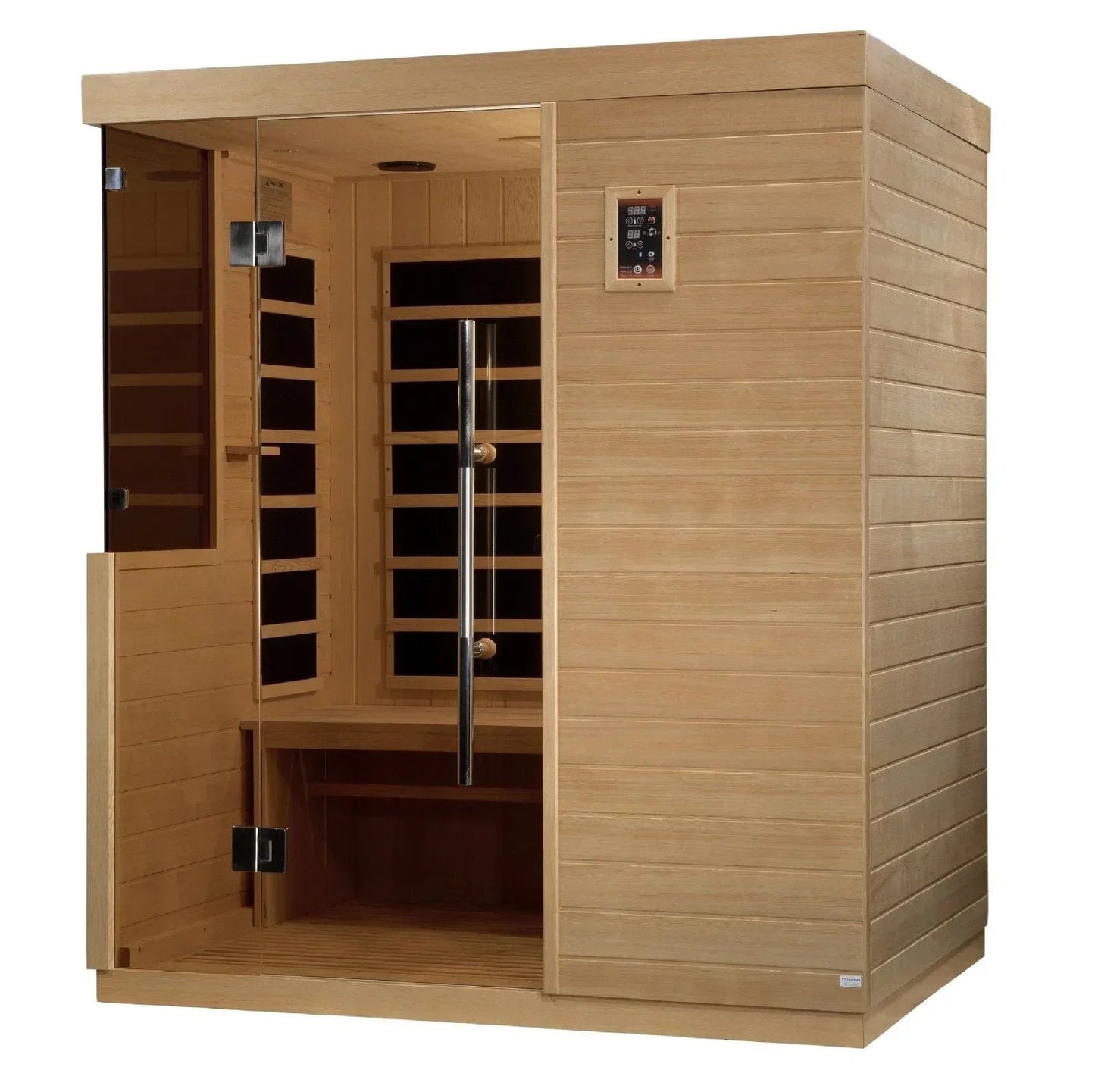 Golden Designs Ultra Low EMF 3-Person Dynamic "Bilbao" Infrared Sauna with Hemlock Wood | Model: DYN-5830-01