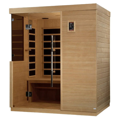 Golden Designs Ultra Low EMF 3-Person Dynamic "Bilbao" Infrared Sauna with Hemlock Wood | Model: DYN-5830-01