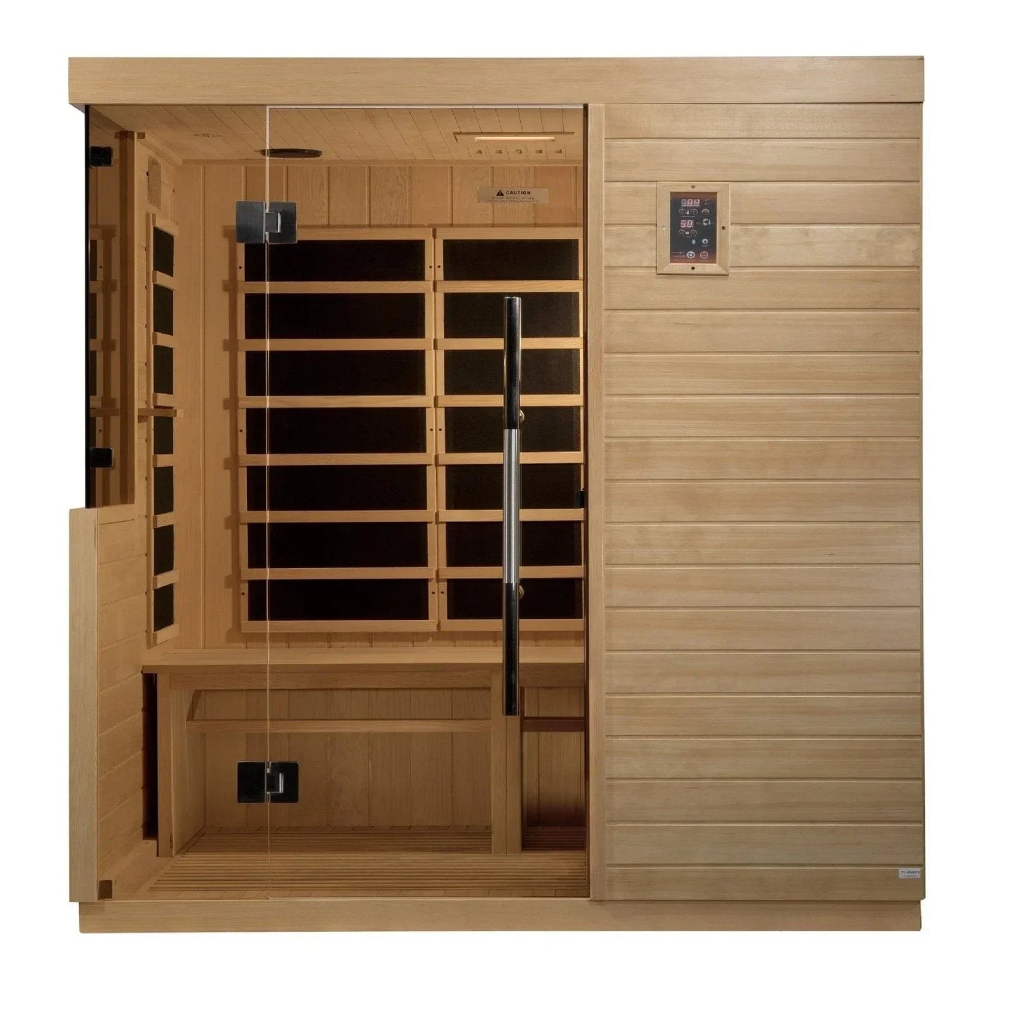 Golden Designs Ultra Low EMF 3-Person Dynamic "Bilbao" Infrared Sauna with Hemlock Wood | Model: DYN-5830-01