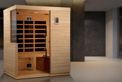 Golden Designs Ultra Low EMF 3-Person Dynamic "Bilbao" Infrared Sauna with Hemlock Wood | Model: DYN-5830-01