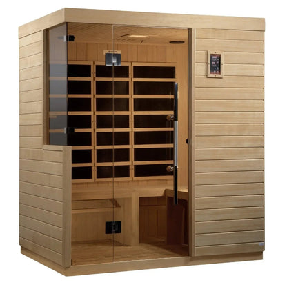 Golden Designs Ultra Low EMF 3-Person Dynamic "Bilbao" Infrared Sauna with Hemlock Wood | Model: DYN-5830-01