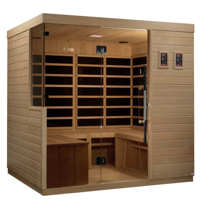 Golden Designs Ultra Low EMF 6-Person Dynamic "La Sagrada" Infrared Sauna with Hemlock Wood | Model: DYN-5860-01