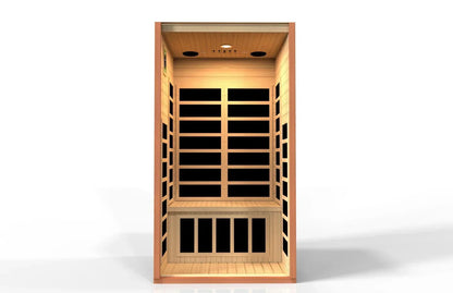 Golden Designs Low EMF 2-Person Dynamic "Avila" FAR Infrared Sauna with Hemlock Wood | Model: DYN-6103-01