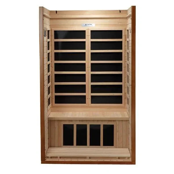 Golden Designs Low EMF 2-Person Dynamic "Barcelona" FAR Infrared Sauna with Hemlock Wood | Model: DYN-6106-01