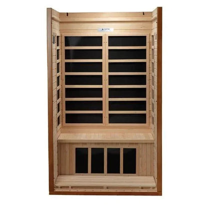 Golden Designs Low EMF 2-Person Dynamic "Barcelona" FAR Infrared Sauna with Hemlock Wood | Model: DYN-6106-01