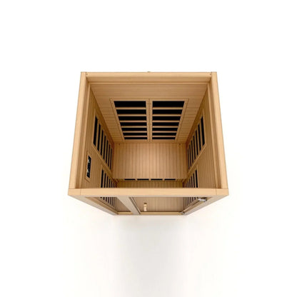 Golden Designs Ultra Low EMF 1-Person Dynamic "Gracia" Infrared Sauna with Hemlock Wood | Model: DYN-6119-01 Elite