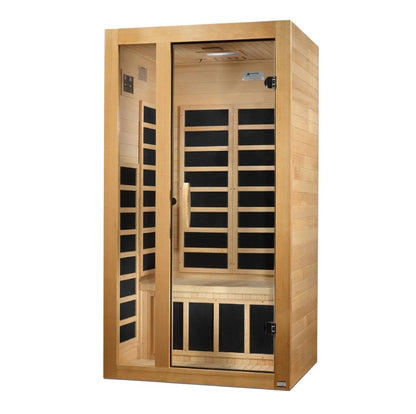 Golden Designs Ultra Low EMF 1-Person Dynamic "Gracia" Infrared Sauna with Hemlock Wood | Model: DYN-6119-01 Elite