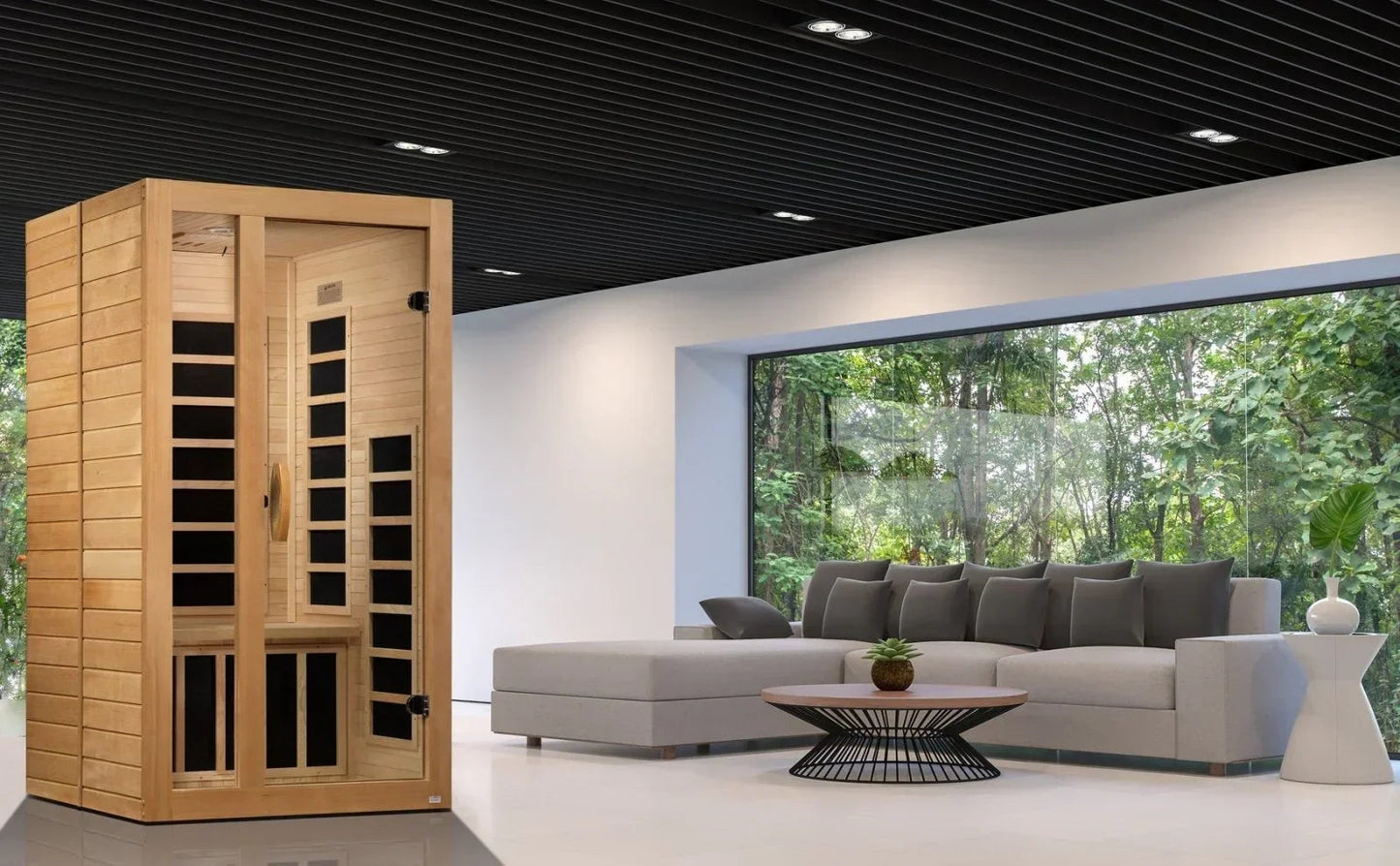 Golden Designs Ultra Low EMF 1-Person Dynamic "Gracia" Infrared Sauna with Hemlock Wood | Model: DYN-6119-01 Elite