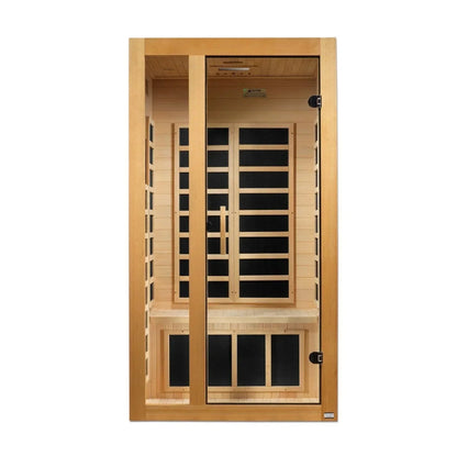 Golden Designs Ultra Low EMF 1-Person Dynamic "Gracia" Infrared Sauna with Hemlock Wood | Model: DYN-6119-01 Elite