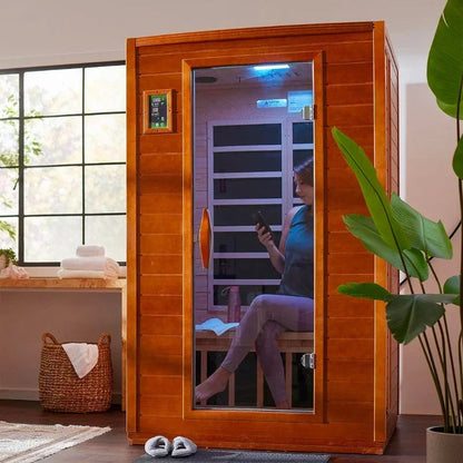 Golden Design Ultra Low EMF 2-Person Dynamic "Versailles" FAR Infrared Sauna with Hemlock Wood | Model: DYN-6202-03 Elite