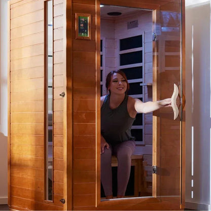 Golden Design Ultra Low EMF 2-Person Dynamic "Versailles" FAR Infrared Sauna with Hemlock Wood | Model: DYN-6202-03 Elite