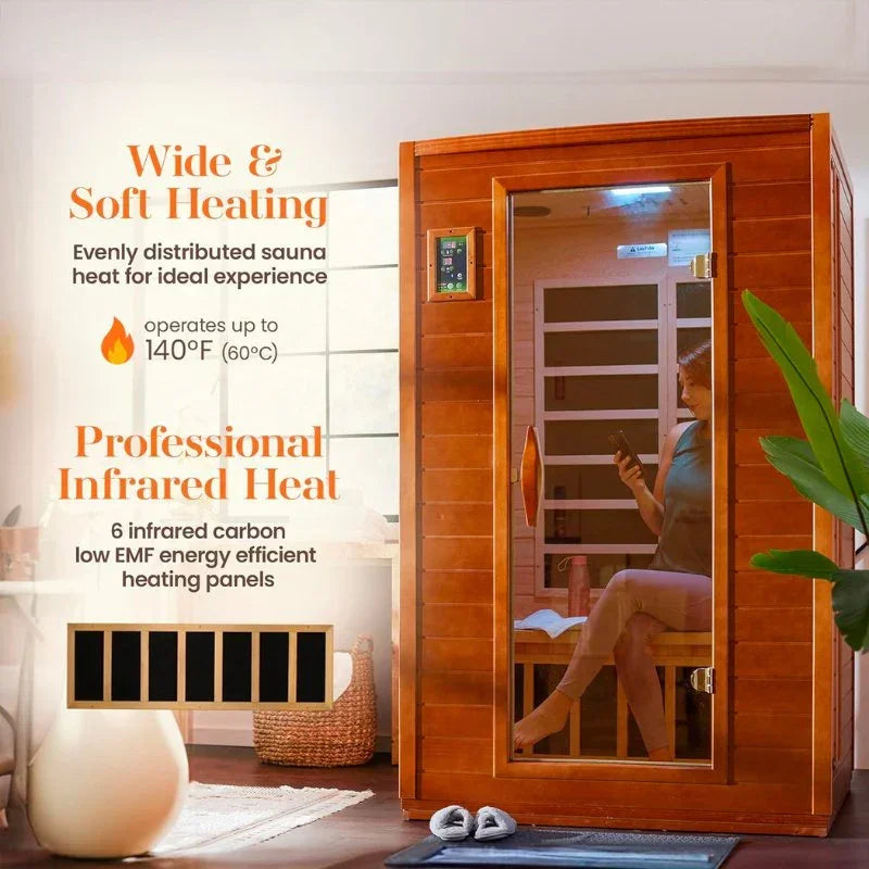 Golden Design Ultra Low EMF 2-Person Dynamic "Versailles" FAR Infrared Sauna with Hemlock Wood | Model: DYN-6202-03 Elite