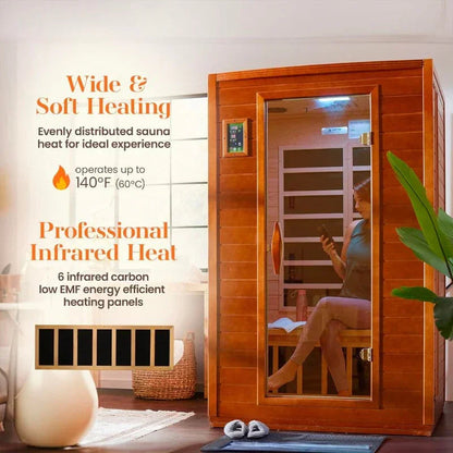 Golden Design Ultra Low EMF 2-Person Dynamic "Versailles" FAR Infrared Sauna with Hemlock Wood | Model: DYN-6202-03 Elite