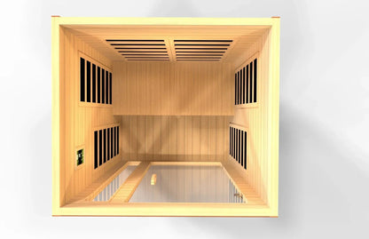 Golden Designs Low EMF 2-Person Dynamic "Cardoba" FAR Infrared Sauna with Hemlock Wood | Model: DYN-6203-01