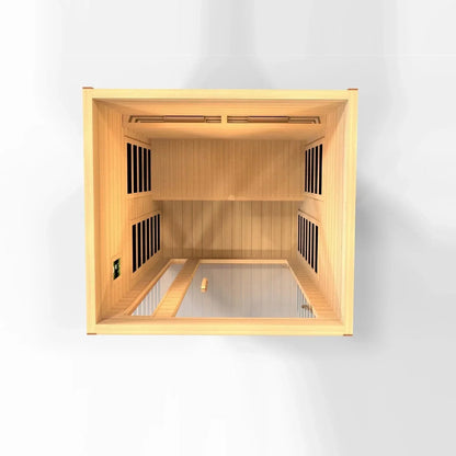 Golden Designs Near Zero EMF 2-Person Dynamic Full Spectrum "Cardoba" FAR Infrared Sauna with Hemlock Wood | Model: DYN-6203-02 FS