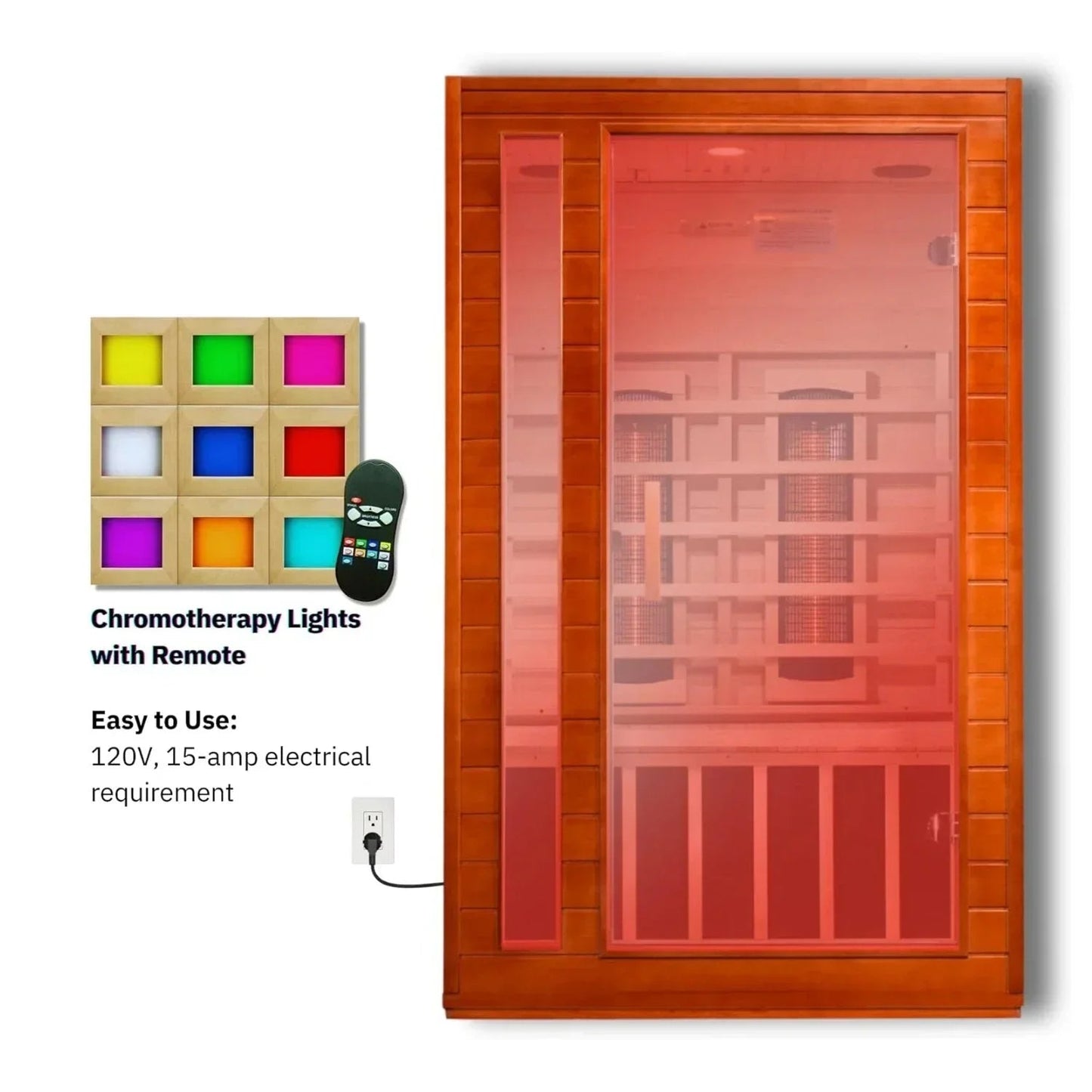 Golden Designs Near Zero EMF 2-Person Dynamic Full Spectrum "Cardoba" FAR Infrared Sauna with Hemlock Wood | Model: DYN-6203-02 FS