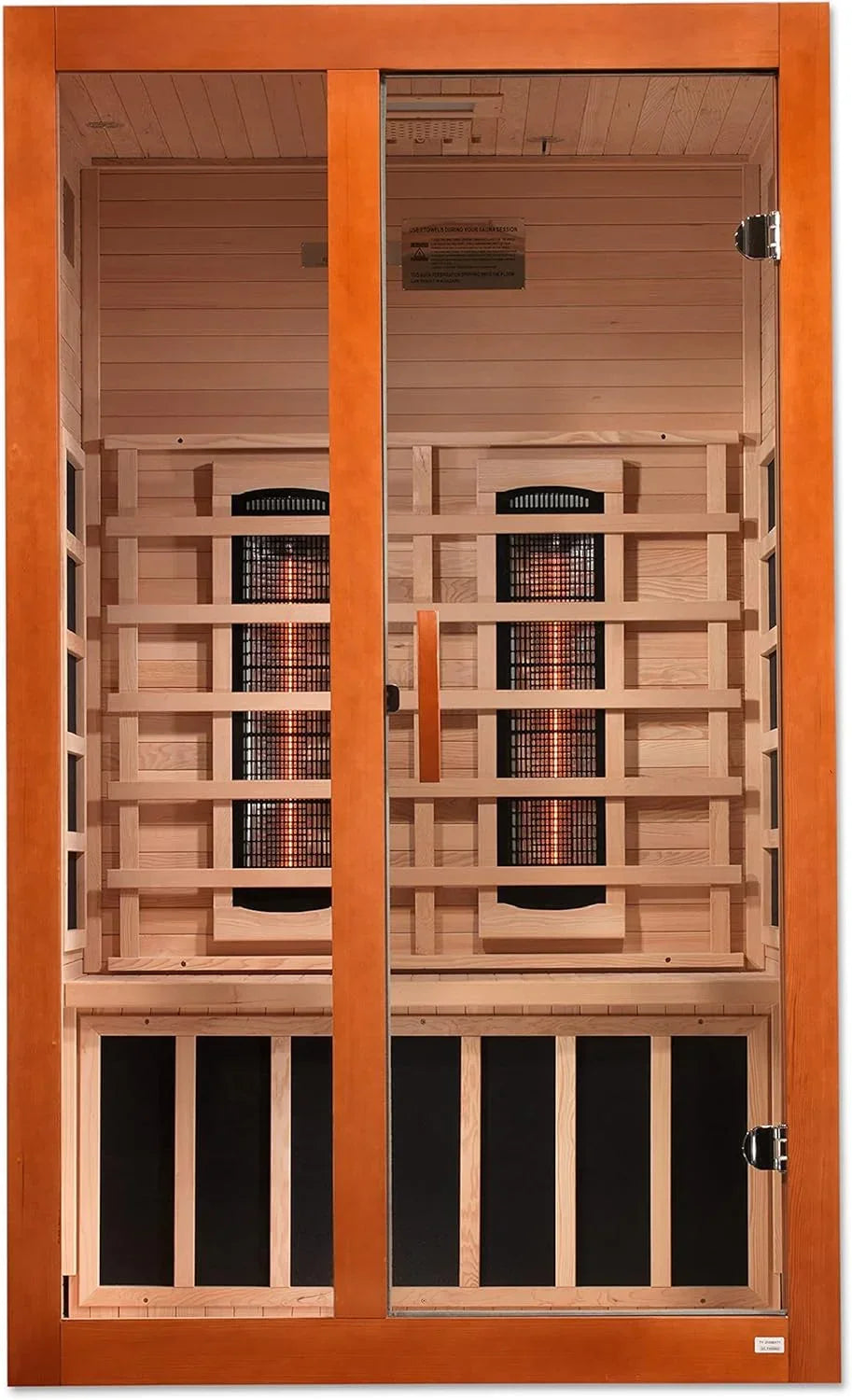 Golden Designs Ultra Low EMF 2-Person Dynamic "Santiago Elite" FAR Infrared Sauna with Dark Honey Hemlock Wood | Model: DYN-6209-02 Elite