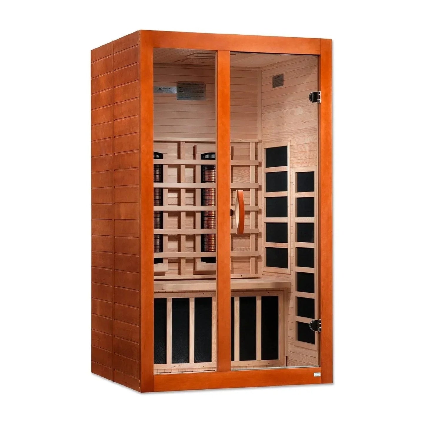 Golden Designs Ultra Low EMF 2-Person Dynamic "Santiago Elite" FAR Infrared Sauna with Dark Honey Hemlock Wood | Model: DYN-6209-02 Elite